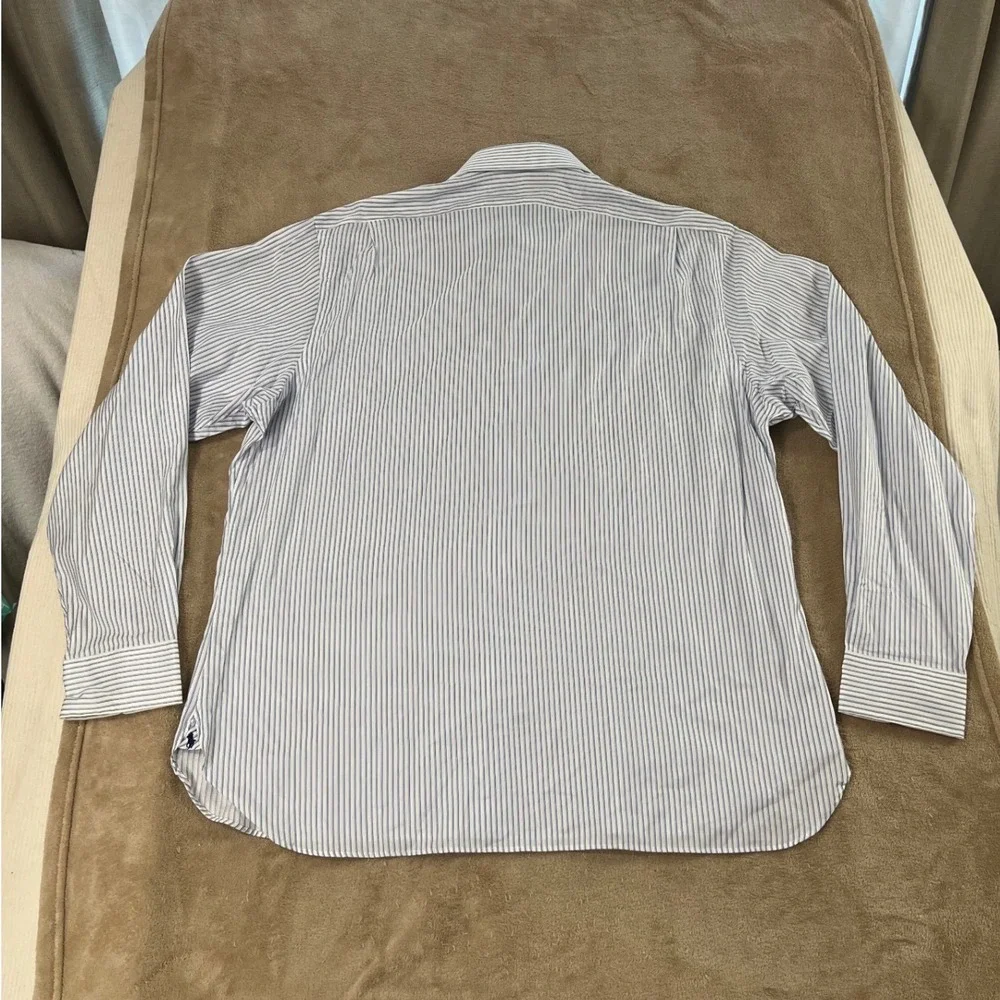 Vintage Polo by Ralph Lauren Regent Striped Dress Shirt Mens 18 Neck 46 Blue NEW